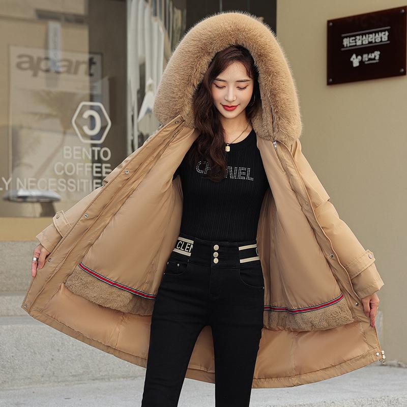 Ein Kleid und drei Kuchen überwinden Baumwollkleidung, mittellange und lange Baumwollkleidung für Damen, neue Baumwolljacken für den Winter und das inne