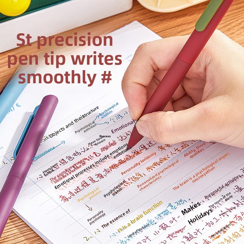 Farbige 6 Stück/Set 0,5 mm Farbtinte Gelstift Feine Spitze Geschmeidiges Schreiben Kugelschreiber Drucktyp Schreibstifte Schule&Büro