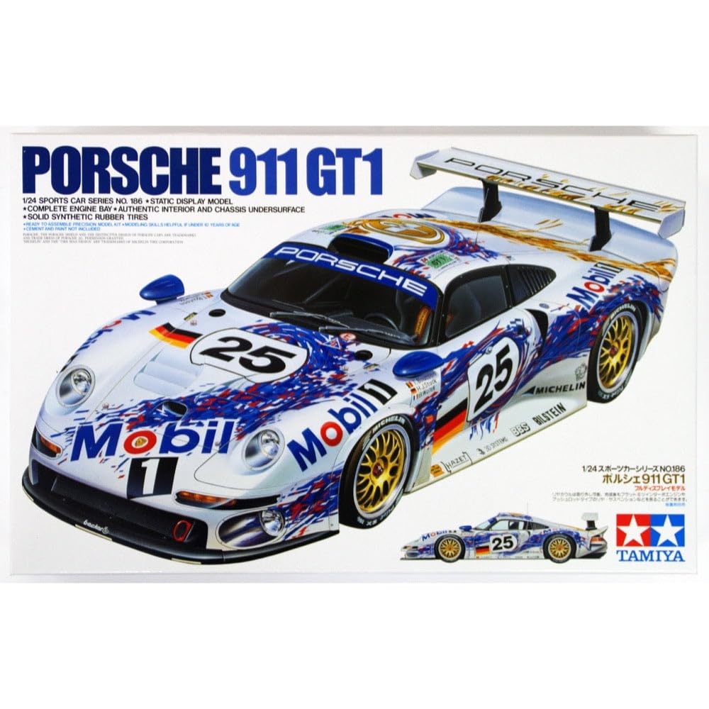 Tamiya Měřítko 1/24 Série sportovních vozů č.. 186 Plastikový model Porsche 911 GT1 24186