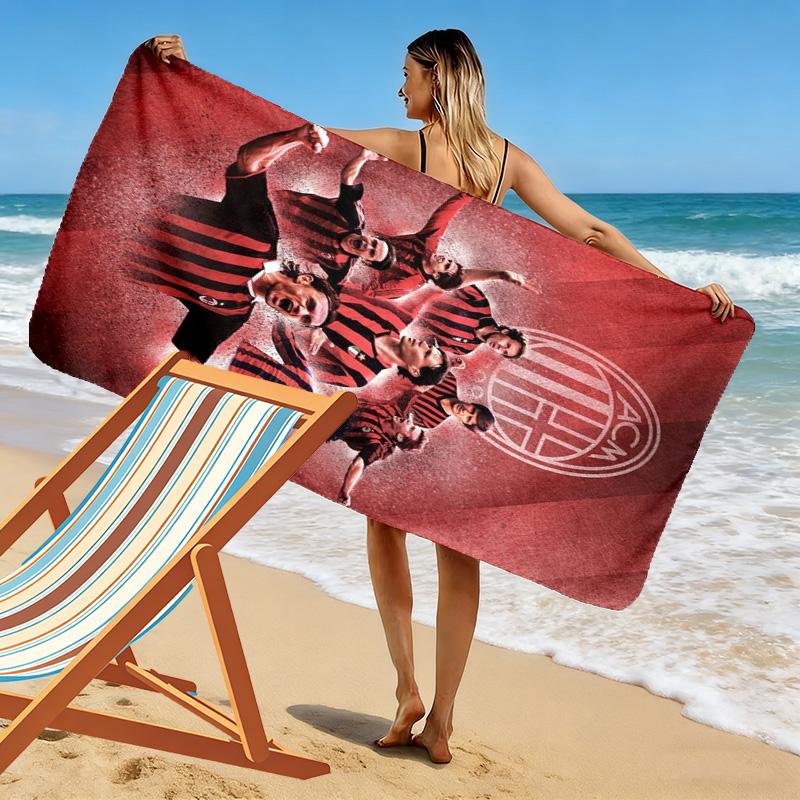AC Mailand Print Strandtuch, Großes Weiches Schnelltrocknendes Handtuch für Strand Camping Schwimmen