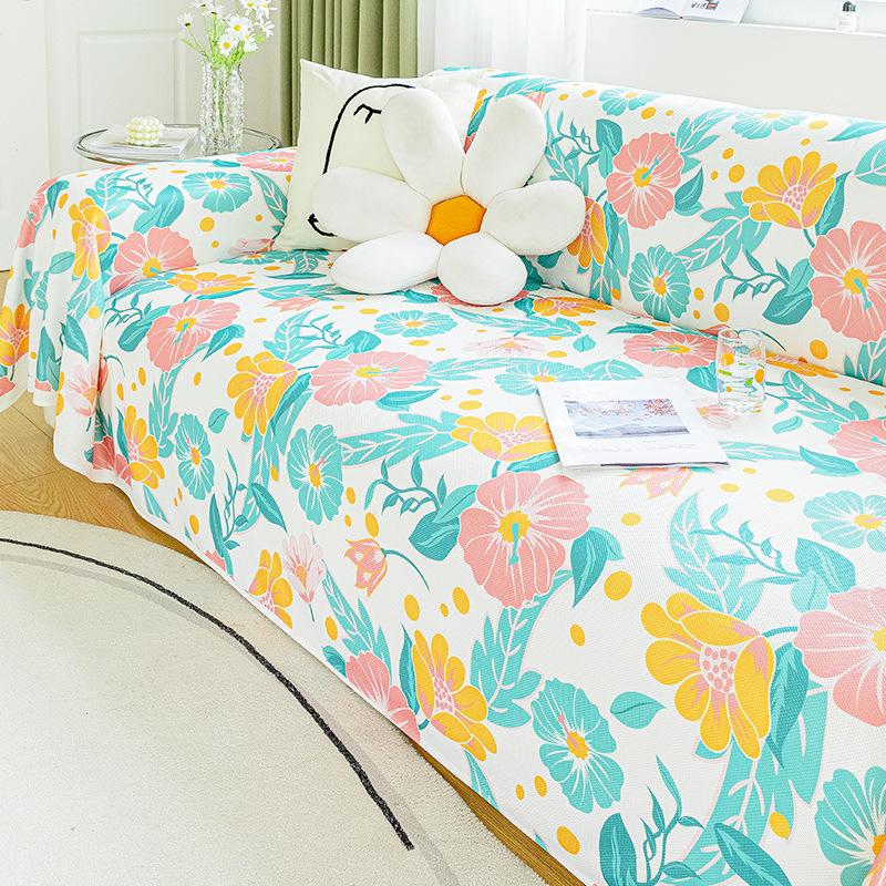 

Летняя подушка для дивана Летний нескользящий коврик из ледяного шелка Летний коврик Полотенце для дивана Полностью покрытый чехол для дивана Чехол из ткани Чехол для дивана 180*130cm