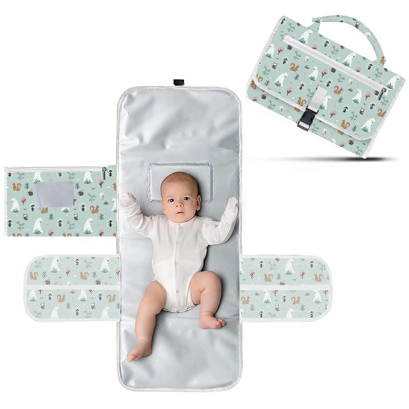 Lightweight Portable Custom Eco Friendly Fabric Baby Daily Supplies Tote Bag Stylish Custom Diaper Changing Handbag