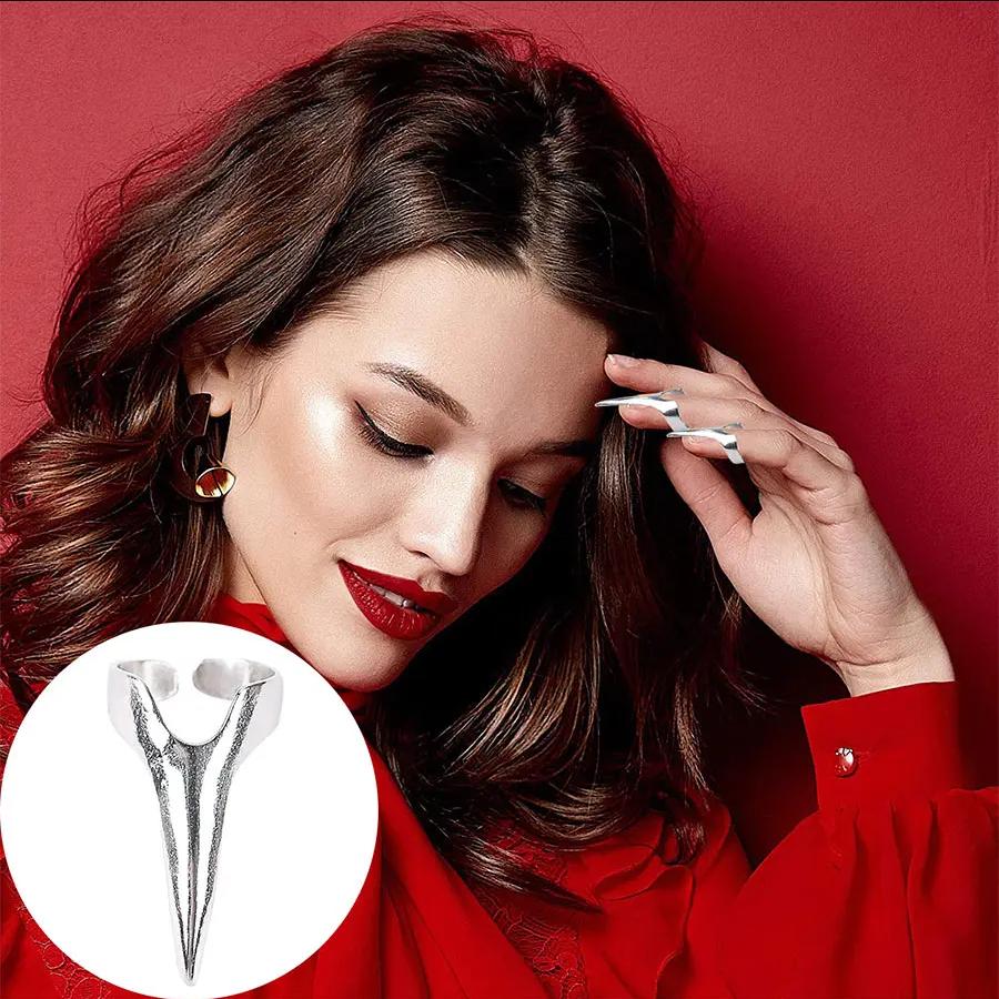 Braids Accessories Retro Punk Hair Selecting Tools Hair Accessories Gothic Talon Nail Finger Claw Spike Rings For Braiding Hair