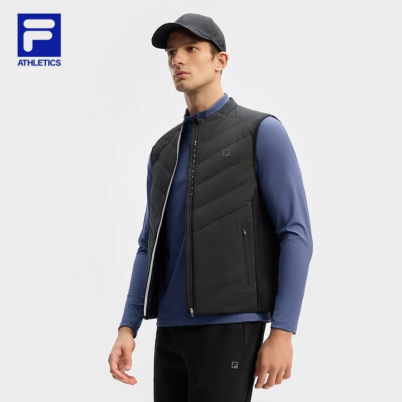 Fila Fitness Fashion Simple Warm Down Vest Men Vest Deep-Black A11M441903FBK