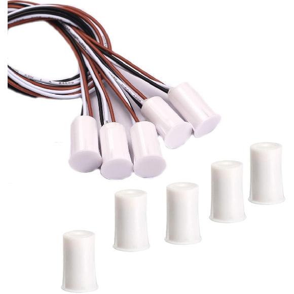 RC-33 NC/NO Recessed Wired Window Door Contact Sensor Alarm Magnetic Reed Switch for Office Home Security System, Sets of 5
