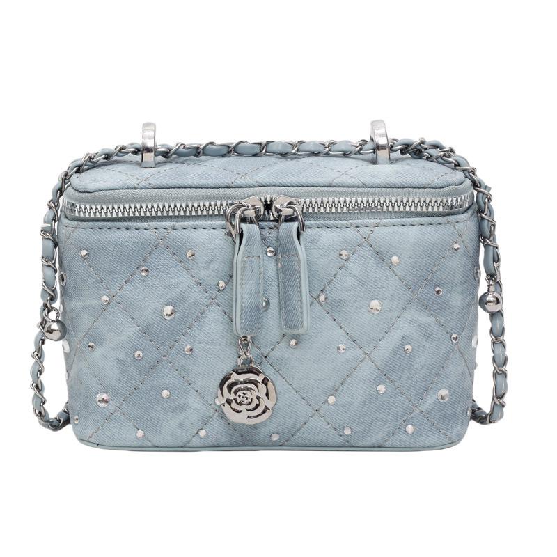 Rhombus chain versatile shoulder box bag women's 2025 summer new high-end messenger bag