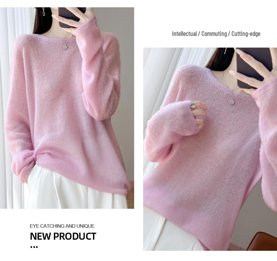 2025 Women's French Tencel Wool Knitwear: Autumn/Winter Seamless, Loose, Slimming, Lightweight, Warm, and Comfortable Sweater