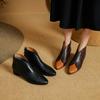 Fashion NEW Autumn/Winter Women Boots Round Toe Chunky Heel Shoes Genuine Leather Shoes for Women Soft Ankle Boots Elegent Modern Boots
