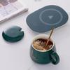 1 Sæt 55℃ Termisk Keramik Kaffekop Bærbar USB Genopladelig Opvarmningskop Med Rustfrit Stål Ske Gavekit Til Rejse Kontor Gave