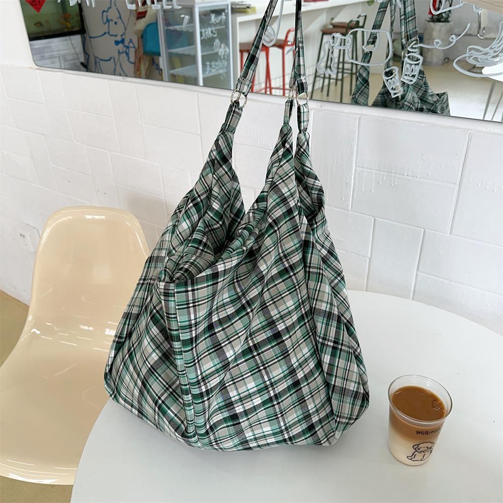 Colorful Plaid Shoulder Bags for Women Large Capacity Portable Ladies Tote Underarm Bag Travel Outdoor Female Casual Handbags