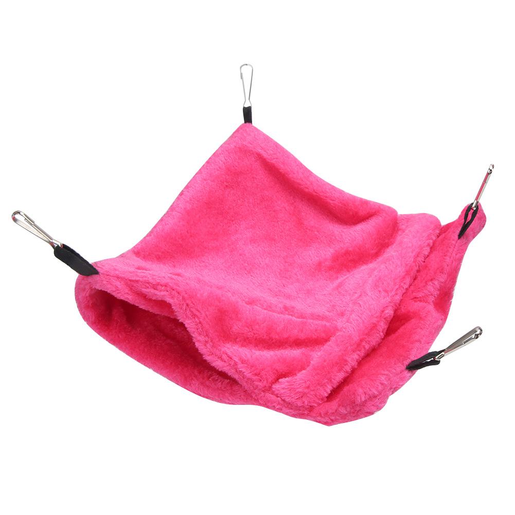 

Two Layers Small Pet Hammock Soft Hanging Sleeping Bag Bed with Hook for Hamster Sugar Gliderrose red L Large Size рожевий червоний колір