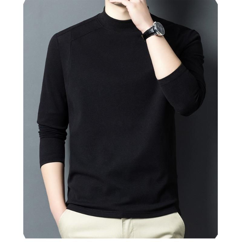 Men S Half High Neck Long Sleeve Casual Base Layer T Shirt