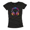 Kopfhörer T-Shirt für Mädchen/Damen/Damen Hip Hop Outfit Stilvolle Musik Tops Unisex T-Shirt