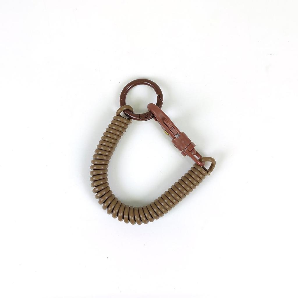 Colorful Retractable Plastic Spring Rope Keychain - Portable Anti-Lost Keyring