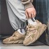 New Men'S Shoes Trendy Sport Running Casual Versatile Breathable Height-Increasing Dad Ins Trendy Sneakers Brown
