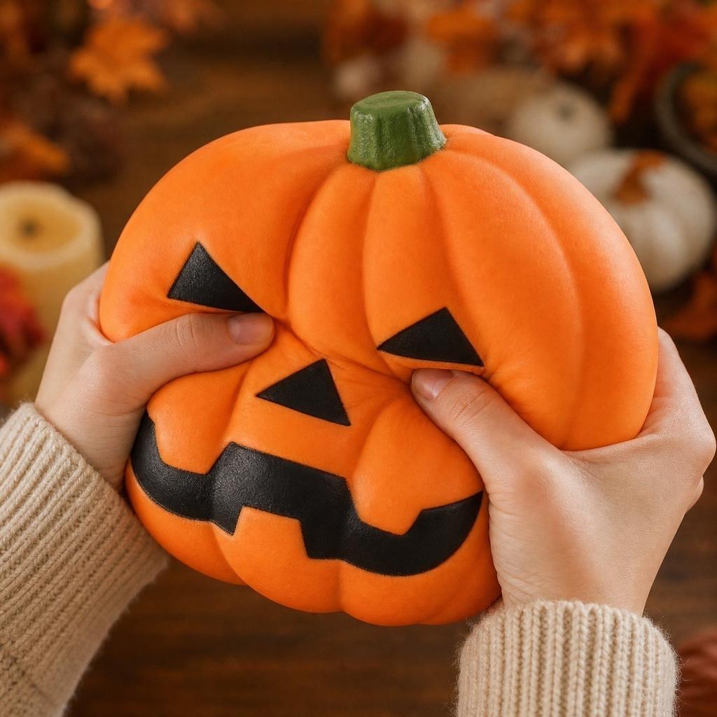 Großes langsames Rückprall-Kürbisspielzeug Halloween-Thema Stressabbau Weiches Quetsch-Dekor für Zuhause Büro Schule Party