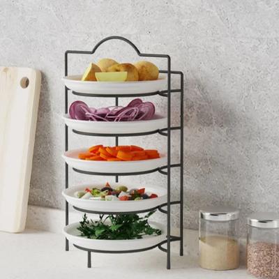 Kitchen Storage Shelf Multilayer Metal Shelves Wall-mounted Dish Storage Rack Kitchen Table Top Organizer Preparation Dish Rack