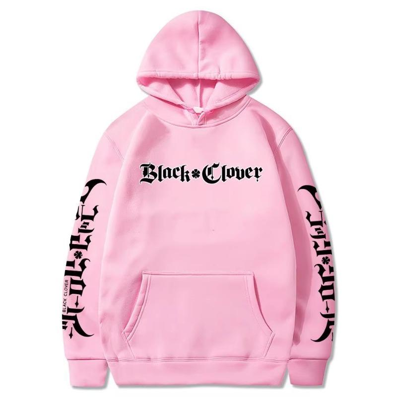 Anime Black Clover Letter Printed Hooded Men Women Manga Hoodies Long Sleeve Prevalent Streetwear Harajuku Unisex Sweatshirt
