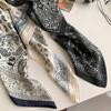 French retro printed silk scarf women's summer thin decorative bag head scarf high-end strap tube top breathable square scarf