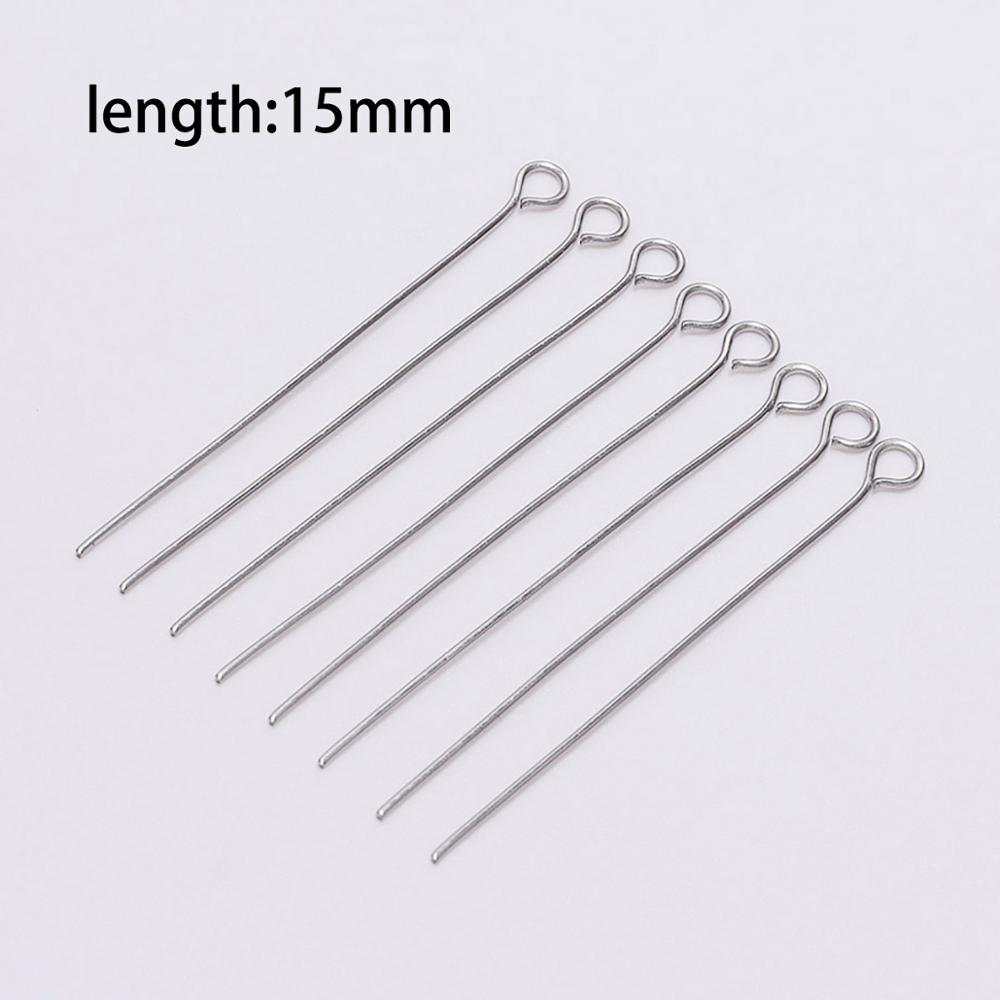 100pcs Stainless Steel Eye Head Pins Metal Eye Pins For Jewelry Making Findings Diy Earrings Pendant Jewelry Pins Supplies