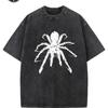 Creative Pattern Printed Pure Cotton Tshirt Washed Tshirt Street Tshirt Couple Top for Men and Women Washed Tshirt