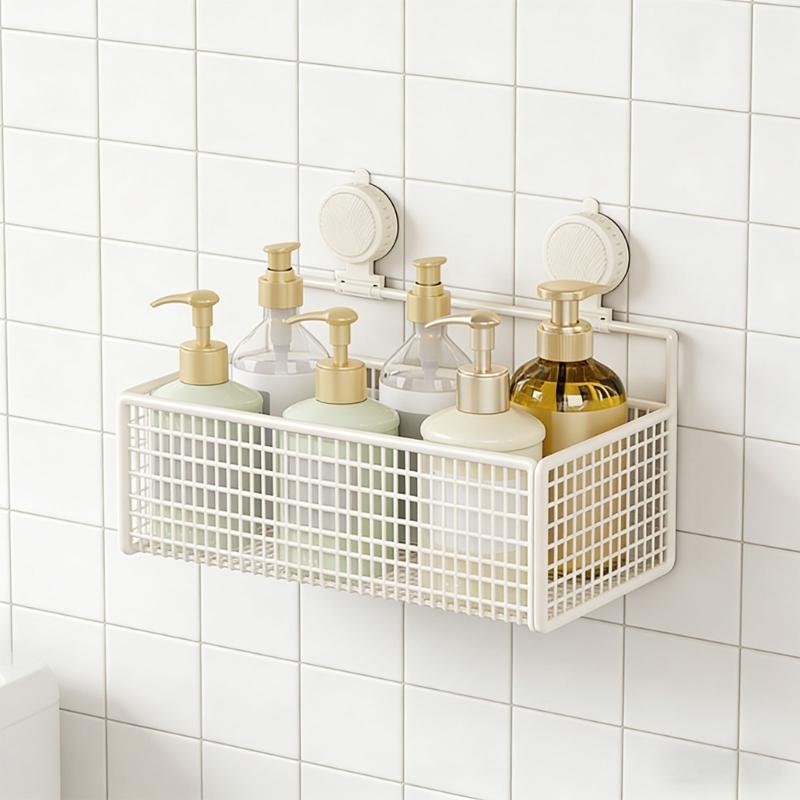Panier de rangement mural polyvalent pour articles de salle de bain Utilisation de la méthode à ventouse Dommages offerts Assemblage