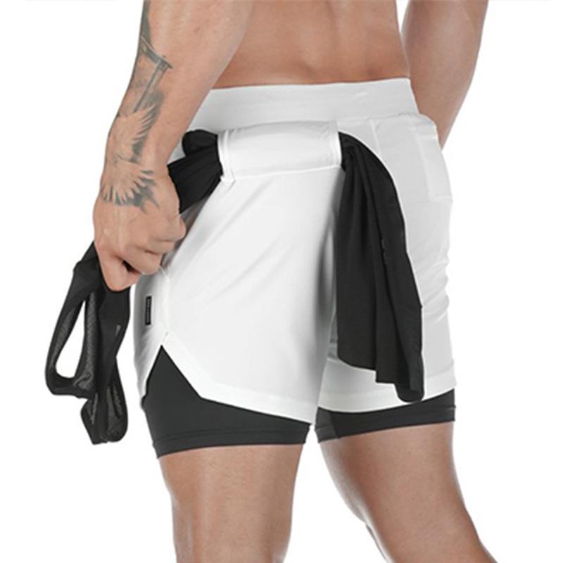 Herren Schnelltrocknende Doppellagige Sportshorts - Sommer Laufen, Basketball & Training