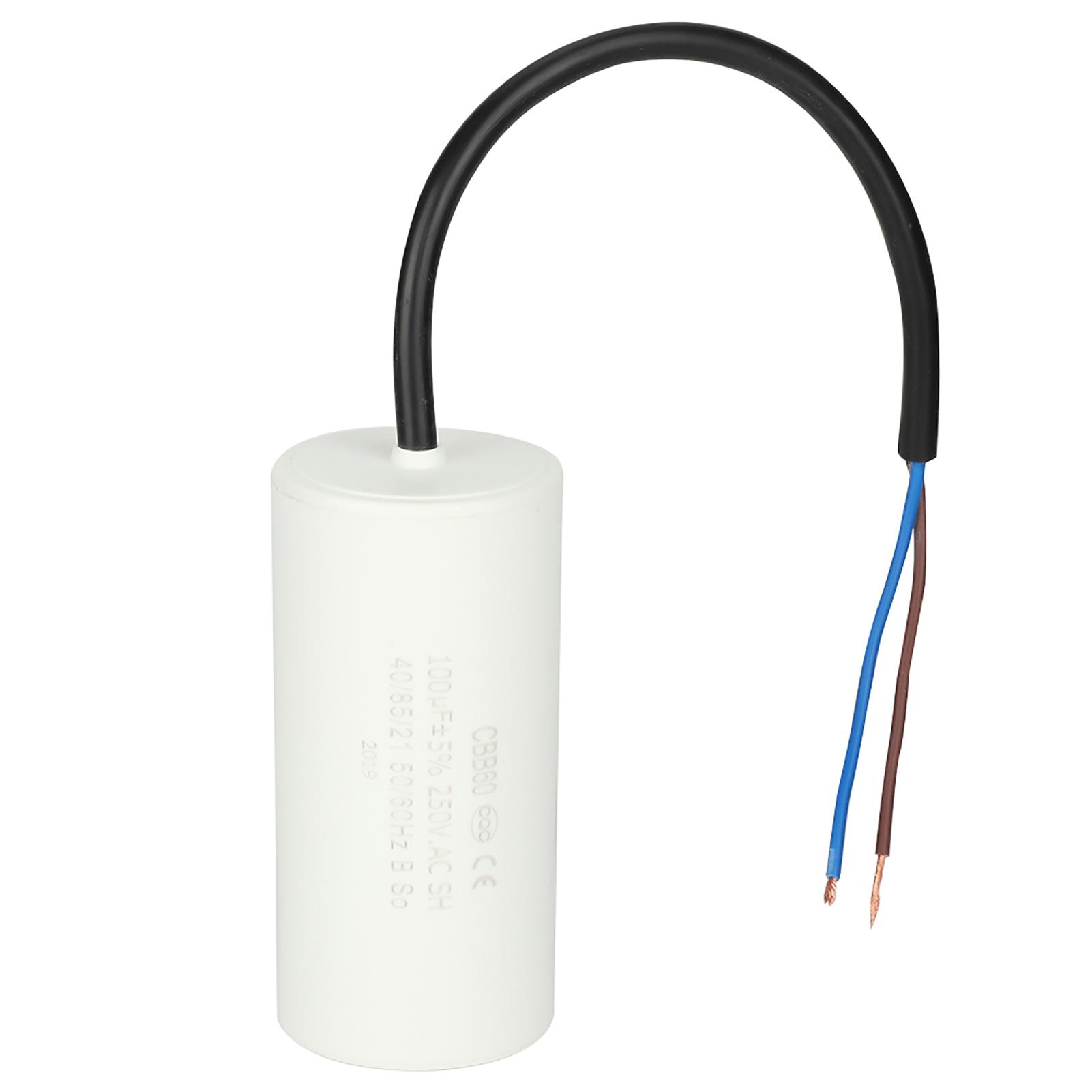 

CBB60 Run Capacitor with Wire 250V AC 100uF 50 60Hz for Motor Air Compressor