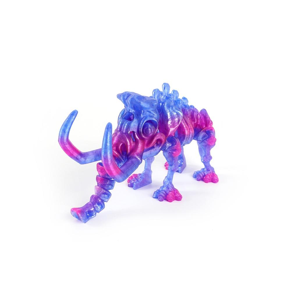 10 Colors 3D Printed Mammoth Model PLA Plastic Animal Simulation Model Children's Toy