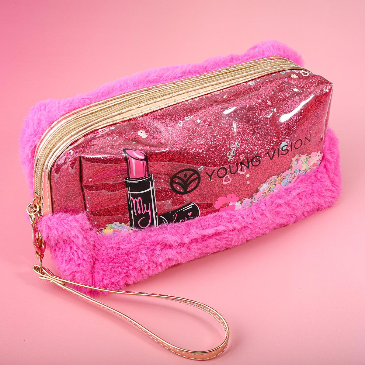 

Pink Cosmetic Bag Large Capacity Portable Women s Storage Cosmetic Bag