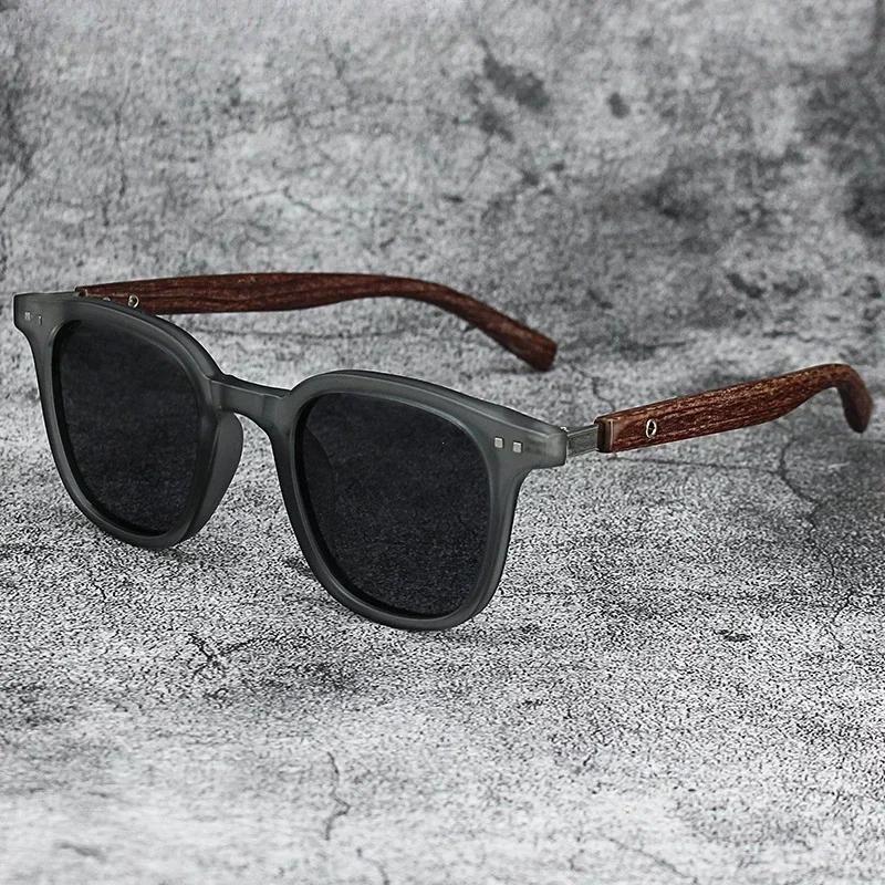 Slnečné okuliare pre mužov Ženy Trendy Retro Drevená textúra Ochrana proti UV Okuliare Cyklistika Vonkajšie Street Photography