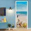 Carta da parati autoadesiva per porte in PVC Decorazione per la casa Design per la casa Adesivo per strada sulla spiaggia Porte Scenario Poster Murale Decalcomanie da muro