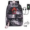 Harajuku Jugendliche Schultaschen Unisex Genshin Impact Reisetaschen USB-aufladbar Oxford Wasserdicht Notizbuch Schulterrucksäcke