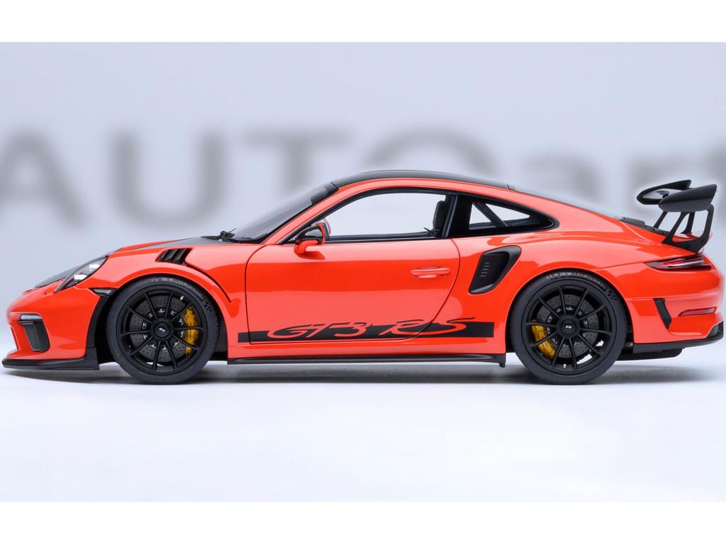 AUTOart Porsche 911 GT3 RS Weissach Package Orange Carbon Black Scale Model 78177 991.2 1/18