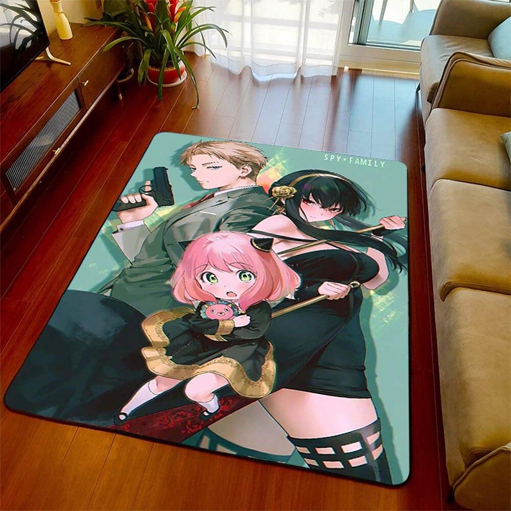 Spy X Family Tappeto Antiscivolo Pavimento Soffice Pavimento per Soggiorno Tappeto Soggiorno Camera da Letto Man Cave Finestra Comodino Decorazione Casa