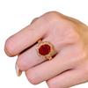 Classic inlay diamonds small flower ruby dark gemstone rings for women high-end and exquisite ring adjustable banquet jewelry