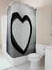 Stylish Monochrome Heart Shower Curtain - Waterproof, Mildew-Resistant, Machine Washable For Modern Bathroom Decor