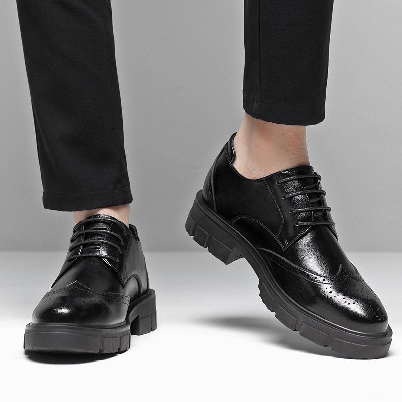 Brock Herrenschuhe 10cm innen höhenerhöhende Lederschuhe Herren Leder Dicksohlen Businesskleid höhenerhöhende Schuhe 8cm Freizeitschuhe