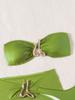 3 PCS with Sarong Skirt Bandeau Bikini Women Swimwear Female Swimsuit Three-pieces Bikini Set Bather Bathing Suit Swim Beachwear