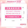 2x3 Inch 400PCS Fragile Stickers for Shipping Do Not Crush Bend or Fold, Shipping Mailing Cartons Envelops Adhesive Labels, Fragile Warning Stickers