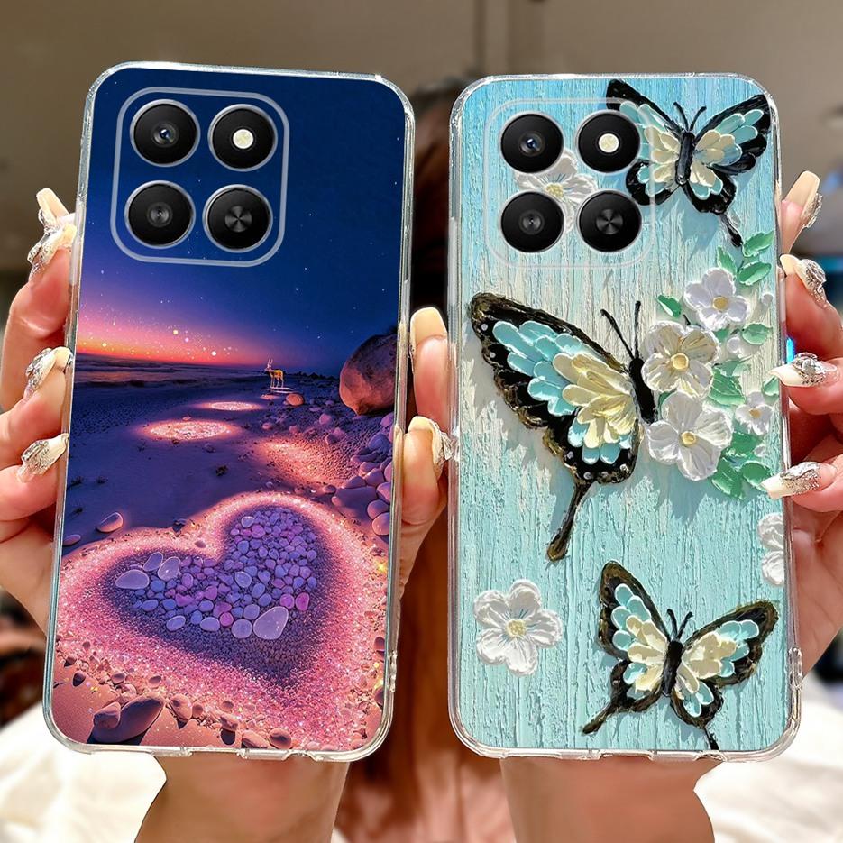 For Honor 400 Smart 5G Case LGN-NX1 Luxury Butterfly Painted Cover Soft Silicone Case For Honor X7d HonorX7d Honor400 Smart Bags