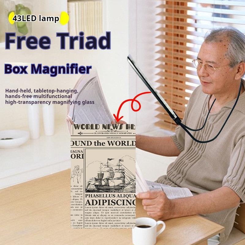 

Hanging Neck Magnifying Glass, Elderly Reading with Light Magnifying Glass, Finier Ultra-Thin Lens, Usb Charging 4X