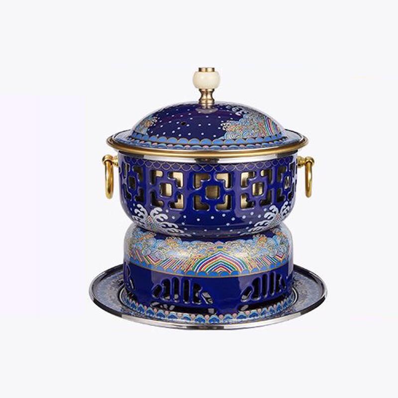 Cloisonné Copper Personal Hot Pot with Alcohol Stove
