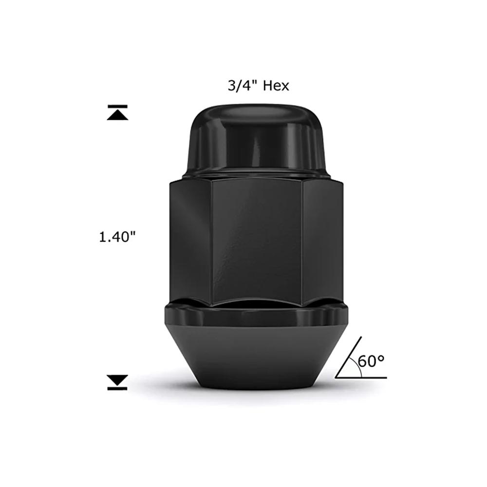 35mm pulmão Porca preta m14x1.5  m12x1.5  12x1.25  Porcas de Roda 3/4" Sextavado  19mm 60 graus Porcas de Assento Cônico Cromado Acorn 10 peças