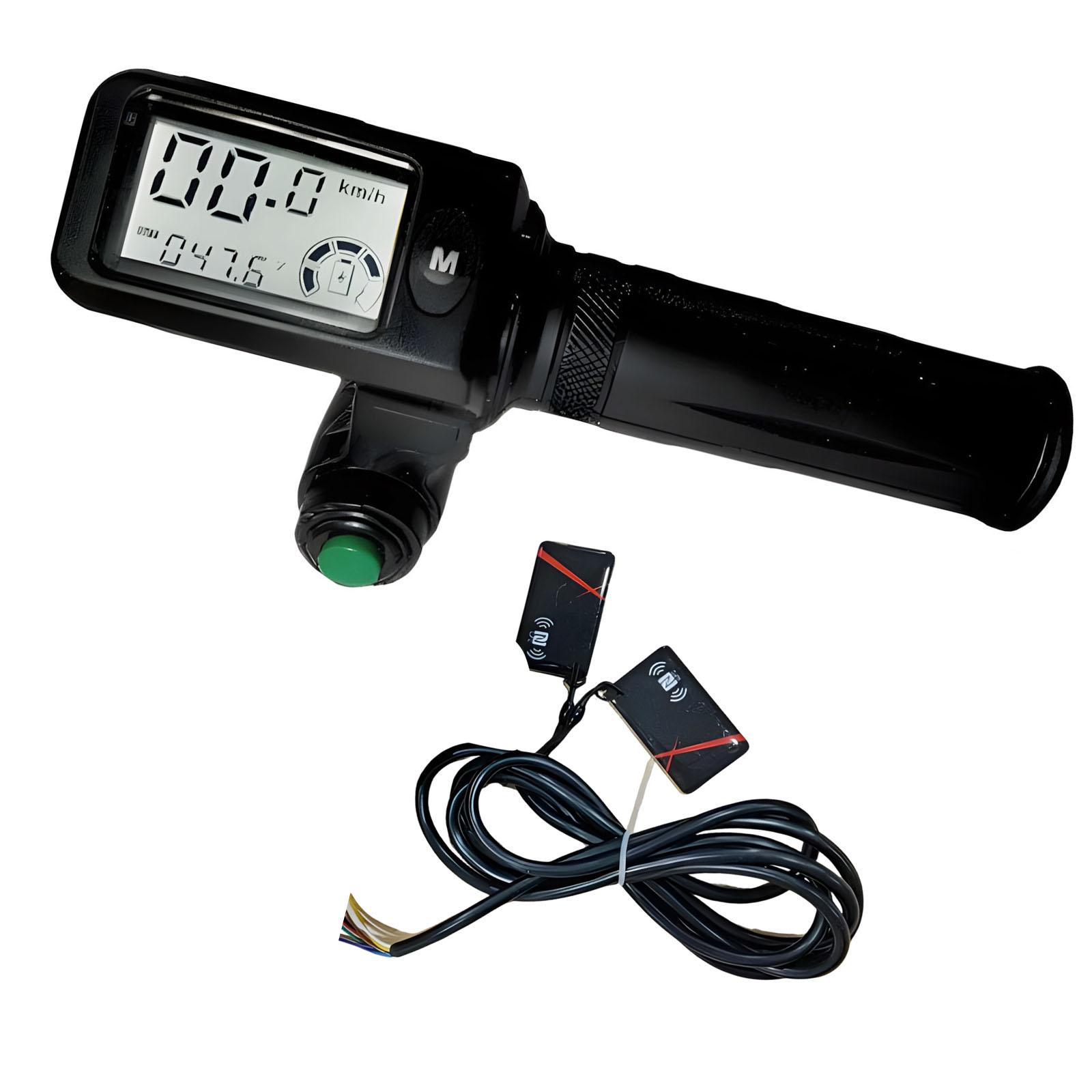 

Electric Bike Throttle Grip Adjustable Speed Settings Builtin Battery Level Indicator Universal Throttle Grip 1