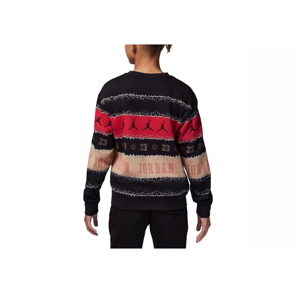 Jordan Felpa Girocollo a Maniche Lunghe con Lettera Bambini Top Nera FV5658-010