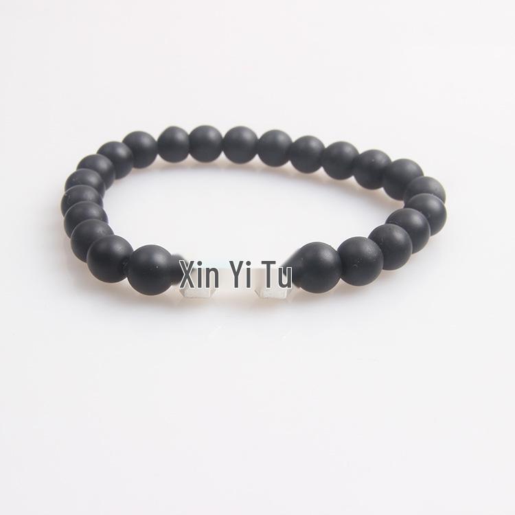 Volcanic Stone & Metal Dumbbell Prayer Beads Fashion Bracelet