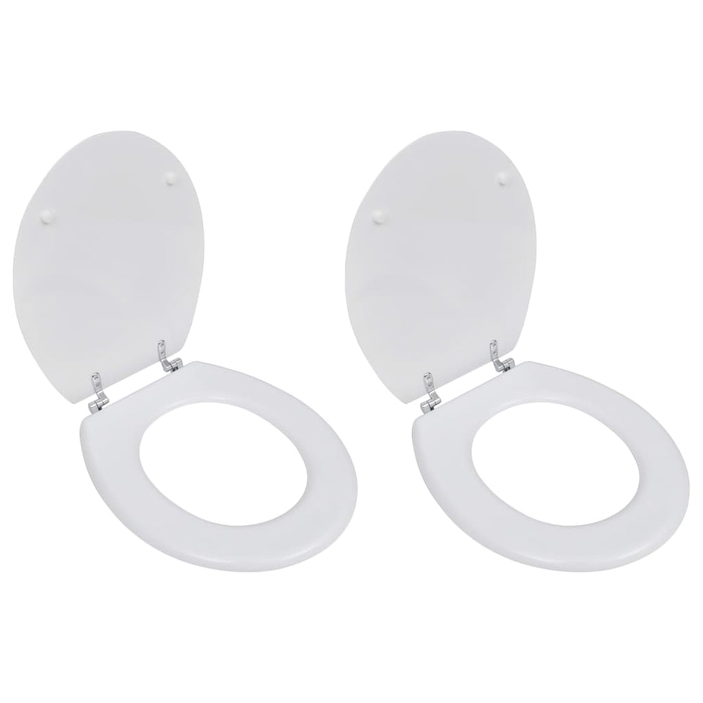 Sièges de toilette avec couvercles 2 pcs MDF