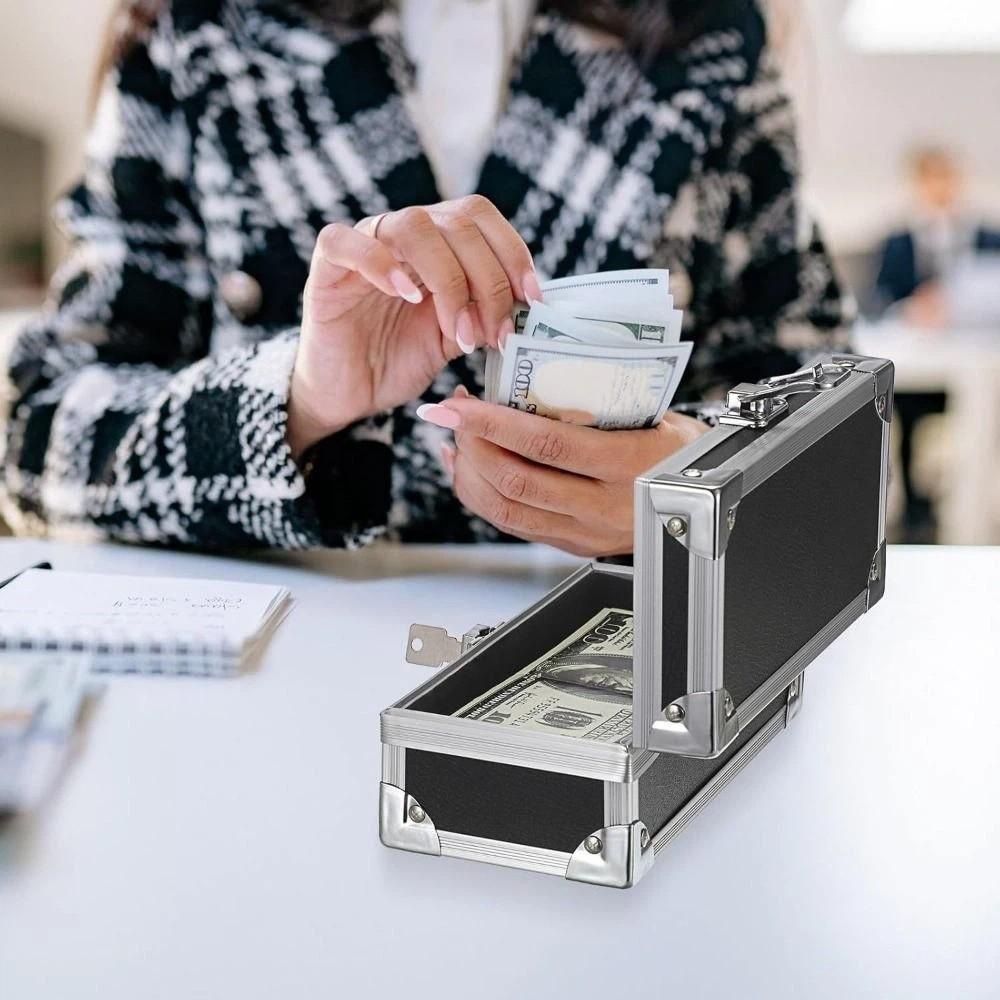 Nárazuvzdorný hliníkový kufr Uzamykatelný design Kovový kufřík Úložný prostor na šperky