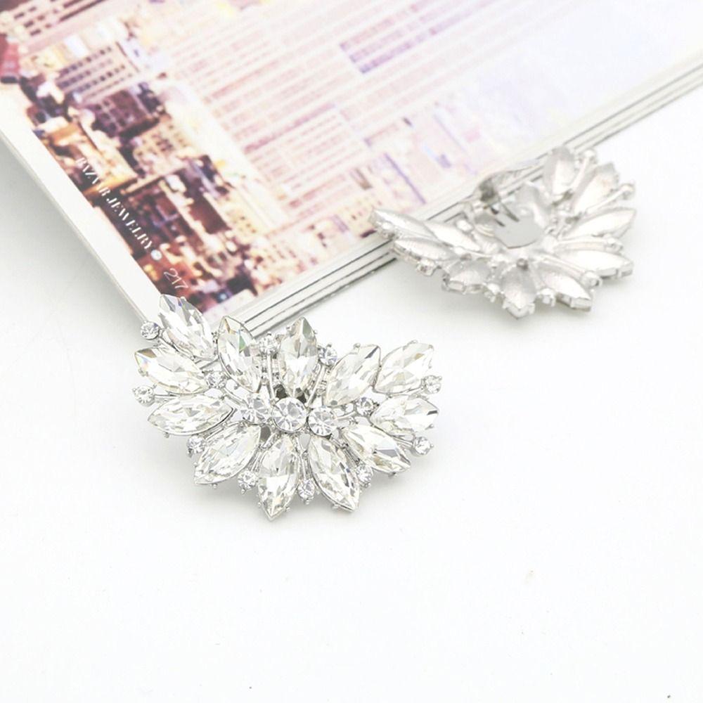 Women Lady High Heel Rhinestones Crystal Shiny Decorative Clips Charm Buckle Shoe Clips Shoes Decorations